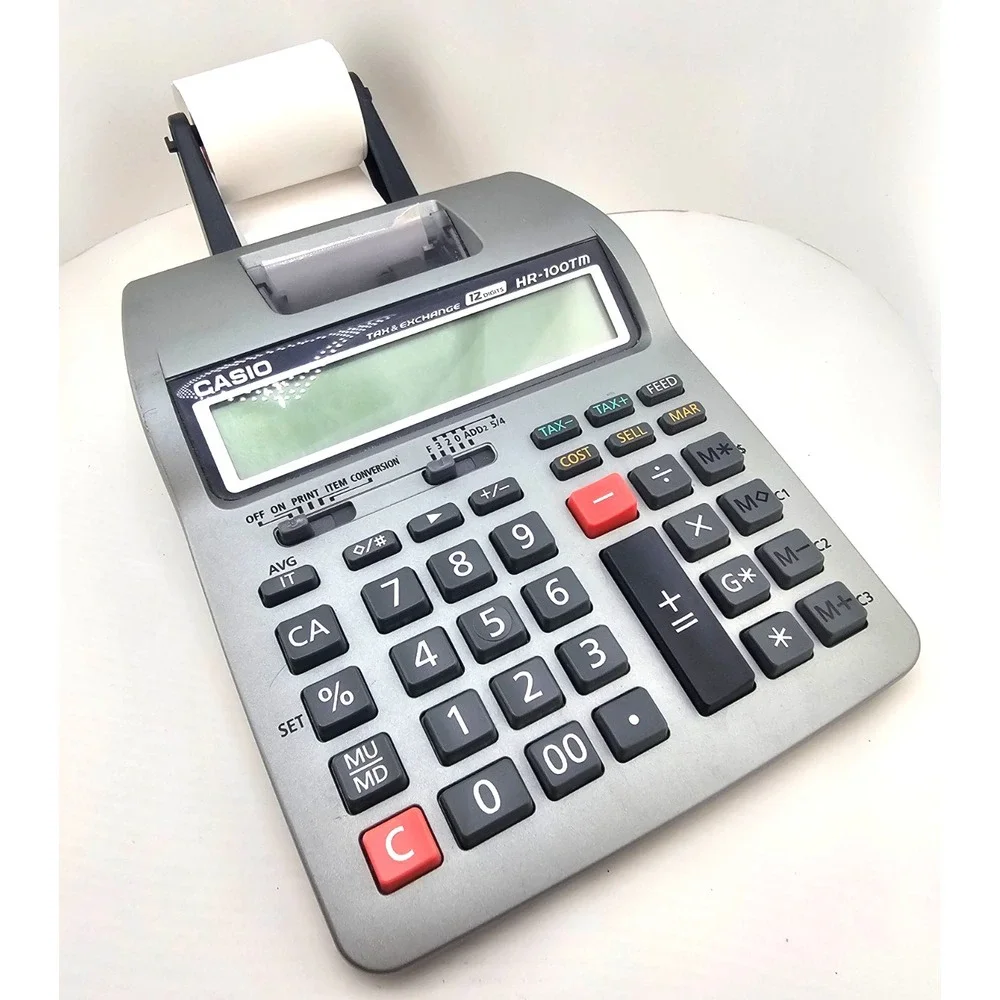 Casio HR-100TM Desktop Printing Business Calculator TESTED NO CORD Tax&Exchange
